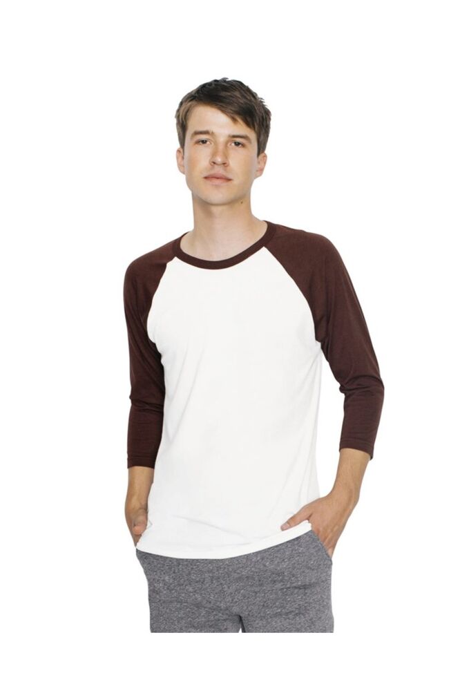 Unisex USA-Made 50/50 Poly/Cotton Raglan Three-Quarter Sleeve Tee Thumbnail