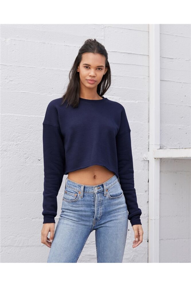 Women's Crop Fleece Crewneck Sweatshirt Thumbnail