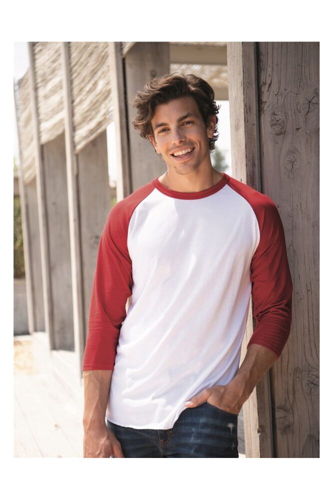 Premium Blend Ringspun Three-Quarter Sleeve Raglan Baseball T-Shirt Thumbnail