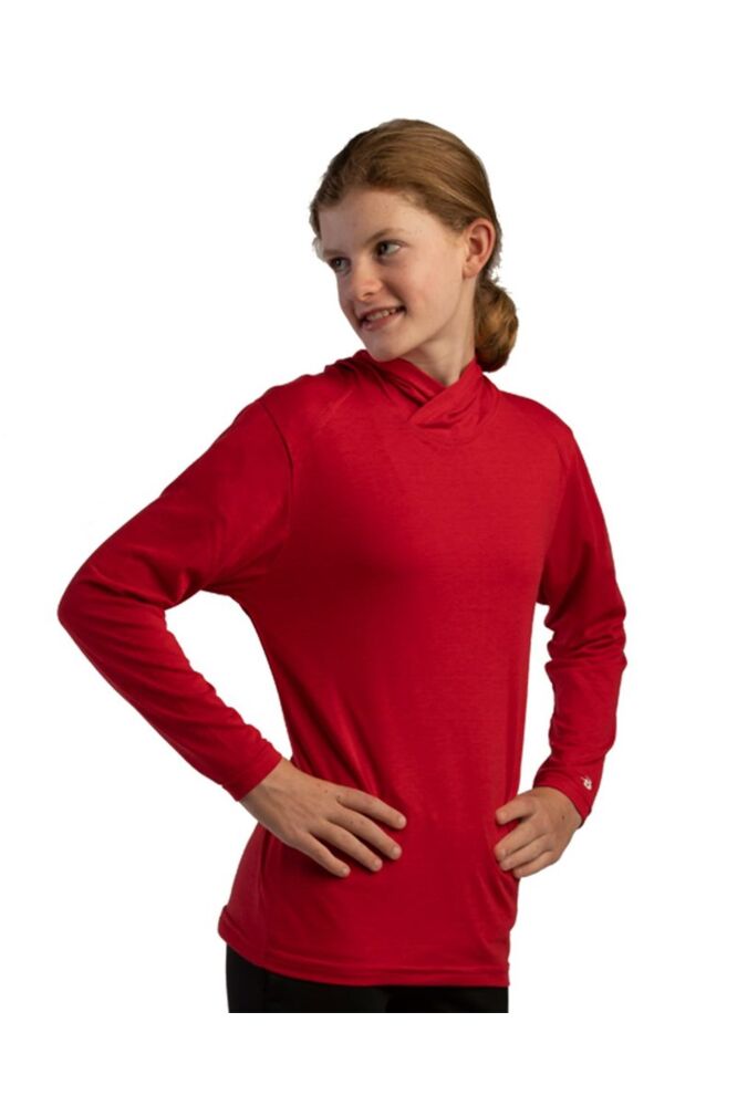 Youth Tri-Blend Surplice Hooded Long Sleeve T-Shirt Thumbnail