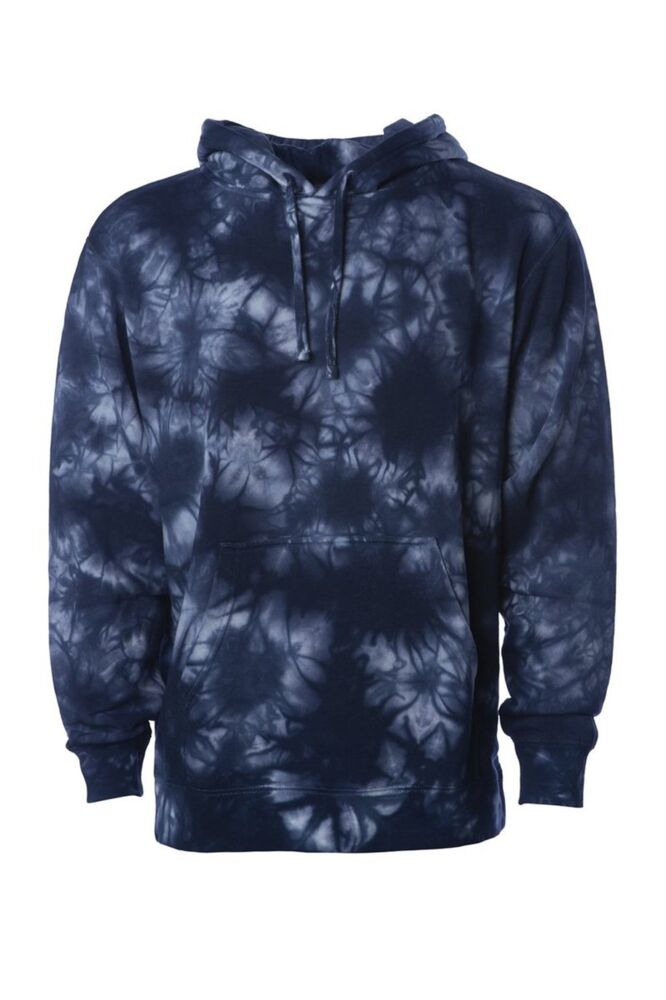 Unisex Midweight Tie-Dyed Hooded Sweatshirt Thumbnail