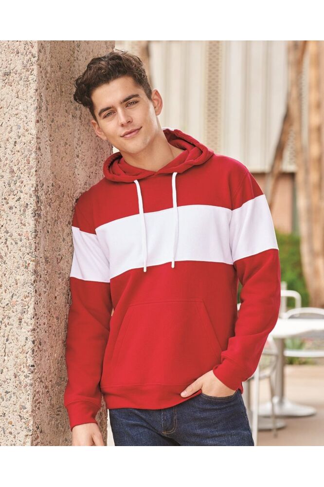Men's Varsity Fleece Colorblocked Hooded Sweatshirt Thumbnail